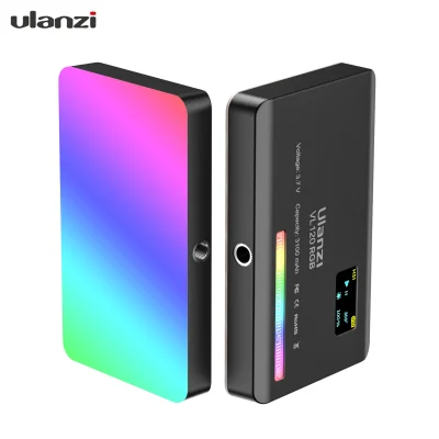 Ulanzi VL120 RGB Mini LED Video Light 2500K-9000K Photography Fill-in Light Dimmable CRI95+ 20 Lighting Effects with Silicon Diffuser Cold Shoe Mount Adapter for Vlog Live Broadcast Portraits Weddings Photography