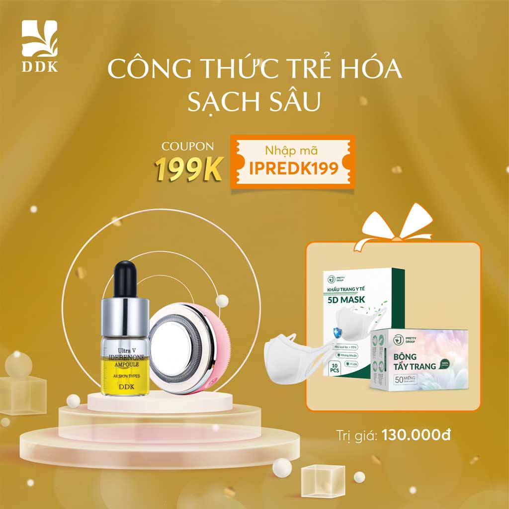 [Combo] Tinh Chất Chống Lão Hóa Và Dưỡng Trắng Da Idebenone Ampoule + Máy Rửa Mặt Massage Nâng Cơ Trẻ Hóa Da Honest