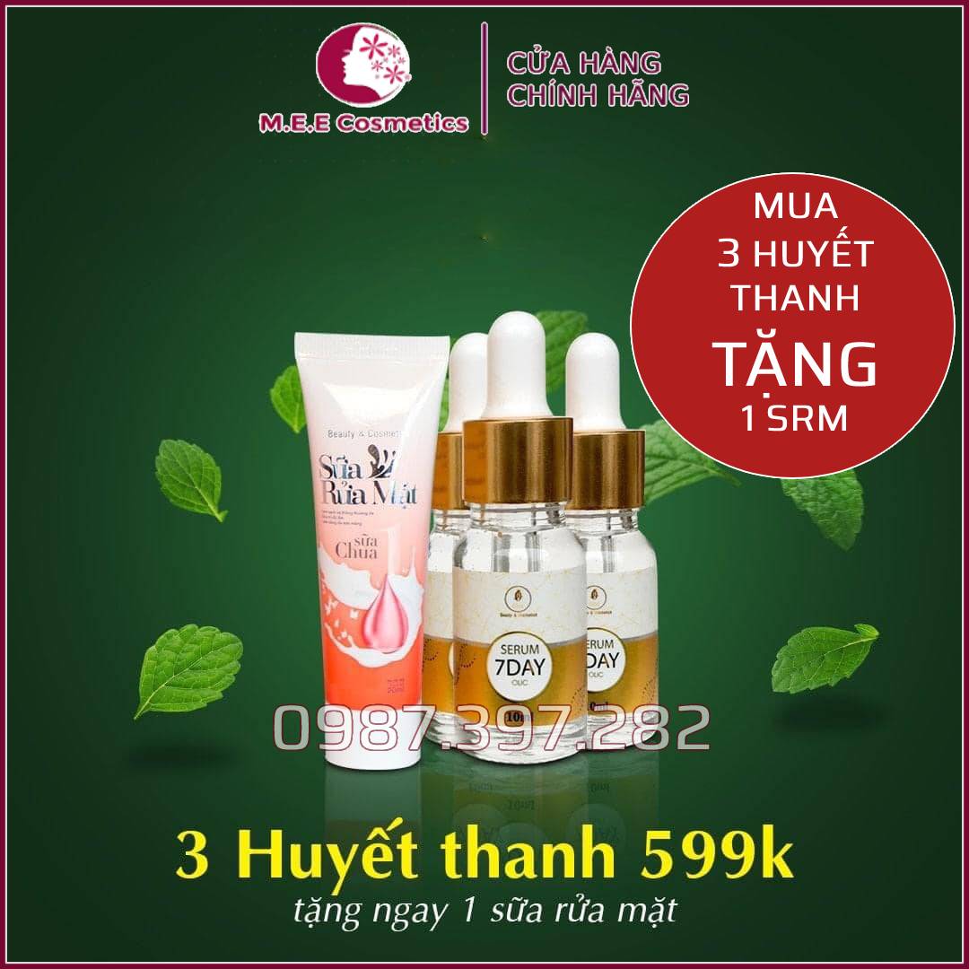 [Chính Hãng _Tặng Srm ] Combo 3 Lọ Huyết Thanh Truyền Trắng 7Day Olic Chính Hãng Giúp Dưỡng Trắng Sáng Tươi Trẻ Làn Da