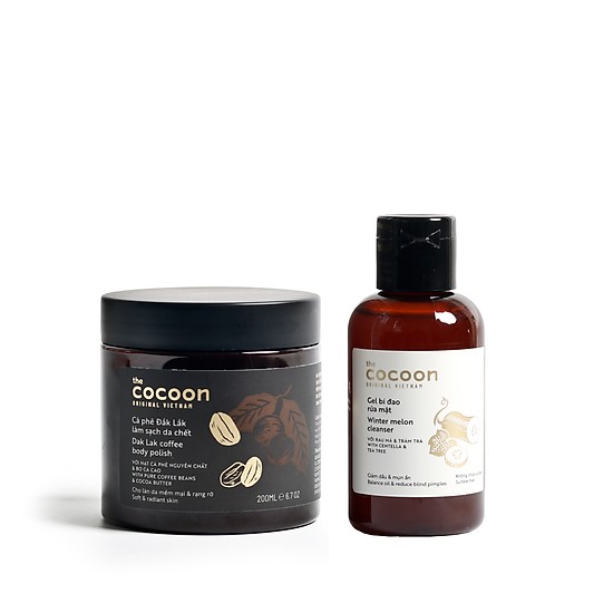 Combo Gel Bí Đao Rửa Mặt Cocoon 140Ml + Cà Phê Đắk Lắk Sạch Da Chết Cocoon 200Ml