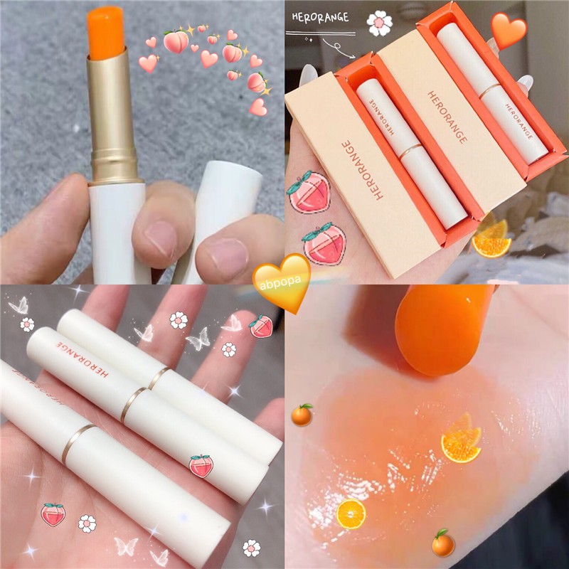 Son Dưỡng Herorange Vị Cam Thermochromic Lipstick Đổi Màu Theo Nhiệt Độ No:he6135