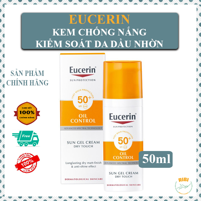 [Hcm]✅[Xách Tay Chính Hãng] Kem Chống Nắng Eucerin Cho Da Dầu Mụn Eucerin Sun Gel - Cream Dry Touch Oil Control Spf50+ 50Ml - Giảm Nhờn