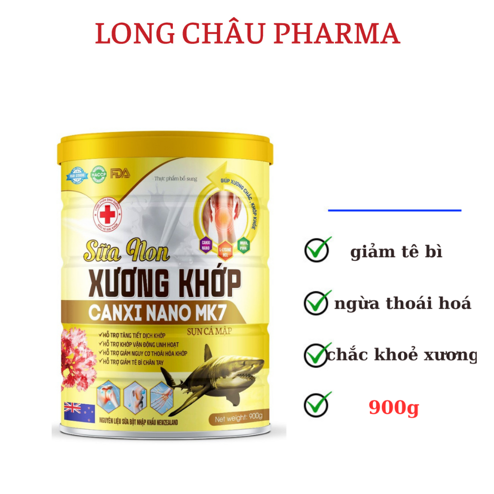 Sữa Non Xương Khớp Canxi Nano MK7 Sụn Cá Mập giúp tăng hấp thu tăng sức khỏe nâng cao đề kháng hộp 9