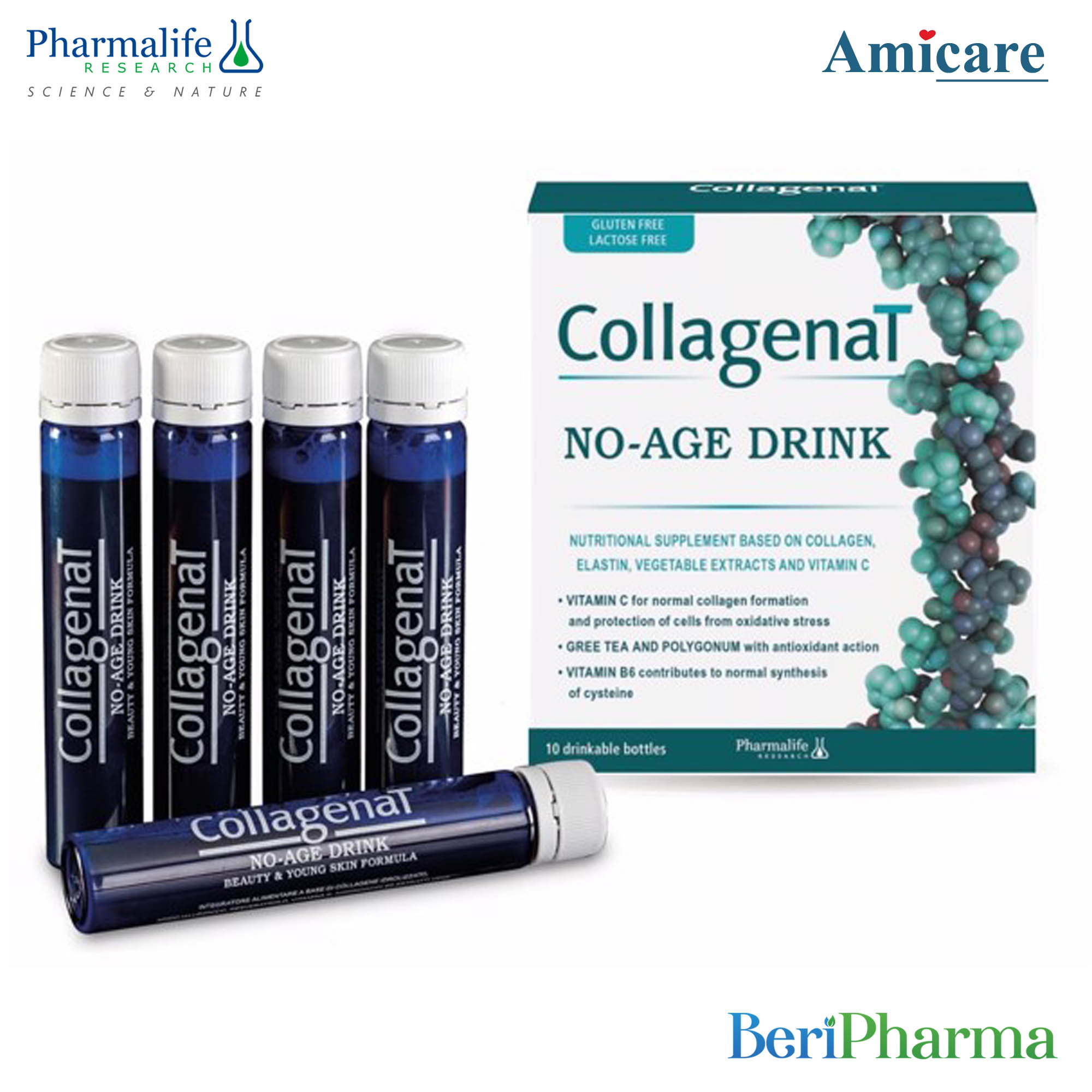 [Hcm]Pharmalife Thực Phẩm Bổ Sung Collagen Cao Cấp Châu Âu Trẻ Hóa Da Collagenat No - Age 10 Ống X 25Ml