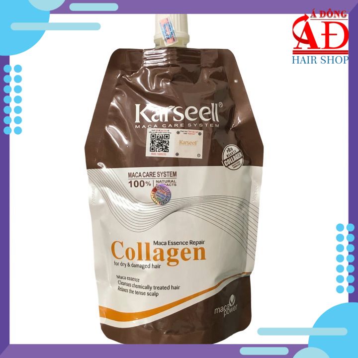 [Chính Hãng] Dầu Ủ Tóc Collagen Karseell Maca Siêu Mềm Mượt Cho Tóc Khô Hư Tổn 500Ml (Túi)