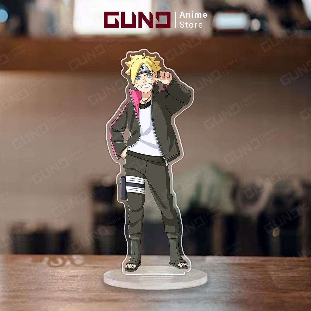Mô hình standee nhân vật boruto nhựa mica acrylic chibi cute 15cm trang trí decor bàn học bàn làm vi
