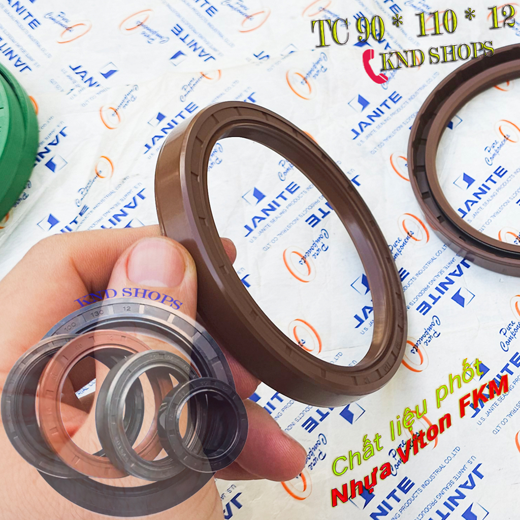 Phốt chặn dầu Viton FKM SOG TC 95*115*12 | TC 90*110*12 | TC 80*110*10 cho bơm hóa chất công nghiệp 