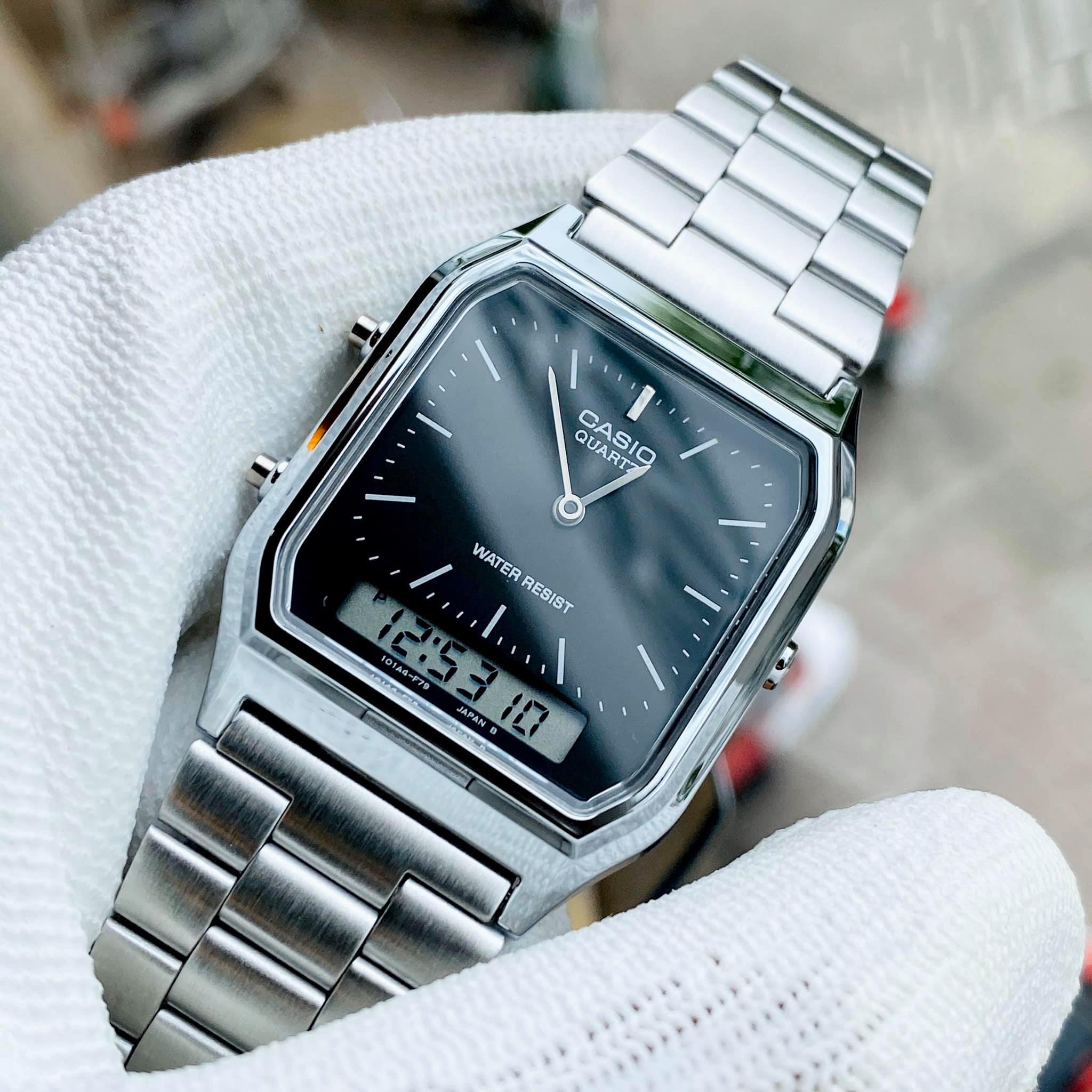 Đồng hồ điện tử Nam/Nữ Casio AQ 230A-1D bảo hành 1 năm Hyma watch