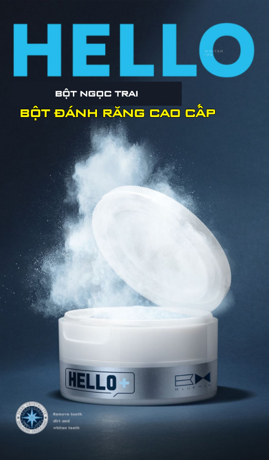 (Xả Kho) Bột Đánh Răng Ngọc Trai Blueman Cải Thiện Trắng Sáng Thơm Miệng 50G