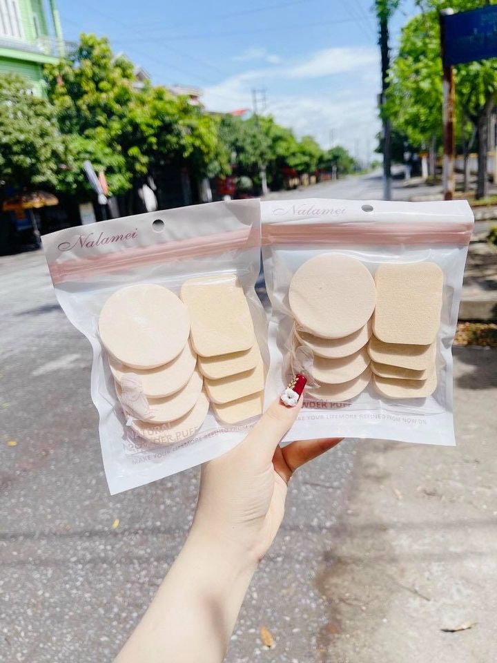 Set 8 miếng bông phấn [XỊN SÒ] dùng cả năm không hết