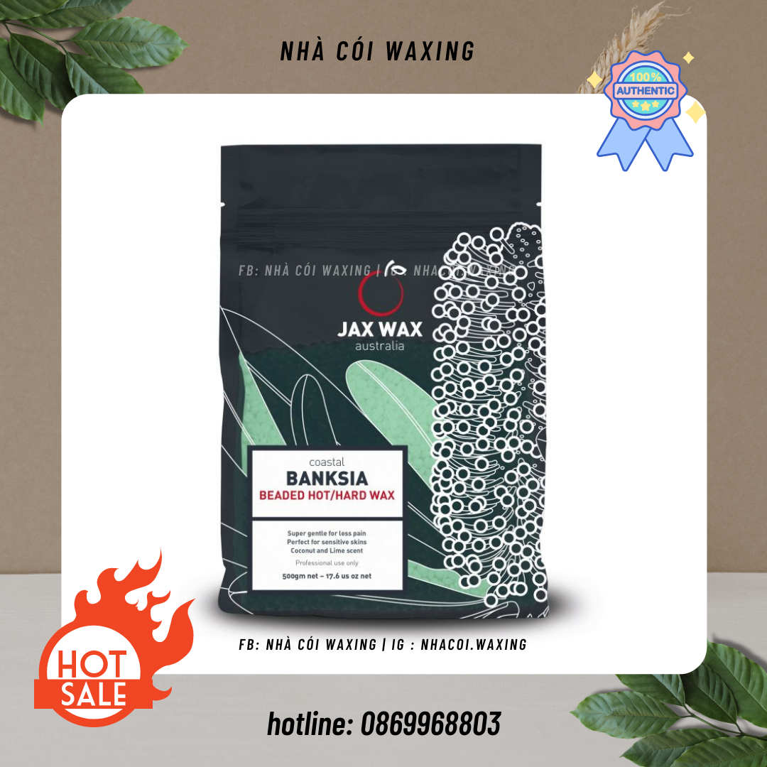 Wax Sáp Tẩy Lông Jax Wax Australia Chính Hãng - Màu Xanh Banksia Dạng Hạt (Hương Dừa Chanh)