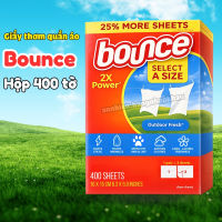 Giấy thơm sấy quần áo Bounce hộp 400 tờ có tách lẻ