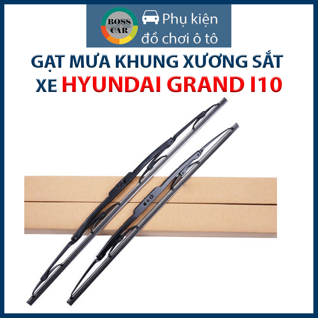 [Hyundai i10] 1 Cặp cần gạt mưa ô tô Hyundai i10 khung sắt lưỡi silicon chất lượng  lưỡi gạt nước mư