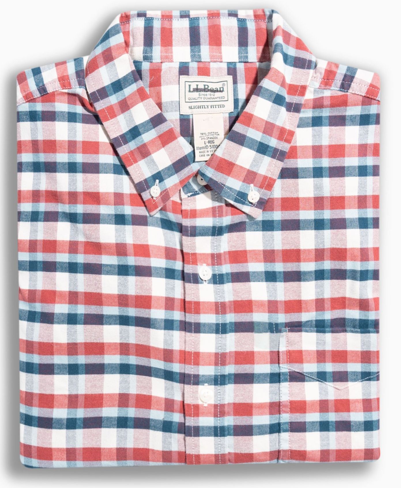 Áo sơ mi caro nam cotton L.L.Bean xuất Mỹ Big Size từ 75kg-110kg