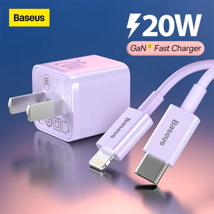 Bộ Sạc Nhanh 20W Baseus GaN5 Fast Charger 1C cho iPhone/Samsung (PD/ QC Multi Quick Charge Support S