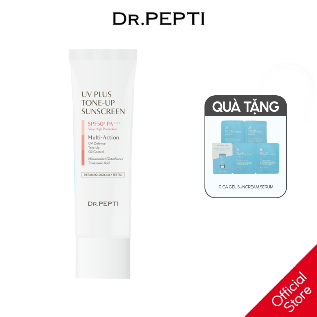 Kem Chống Nắng Nâng Tone Kiềm Dầu DR.PEPTI UV PLUS TONE-UP SUN SCREEN / SPF 50+ PA++++ 50ml
