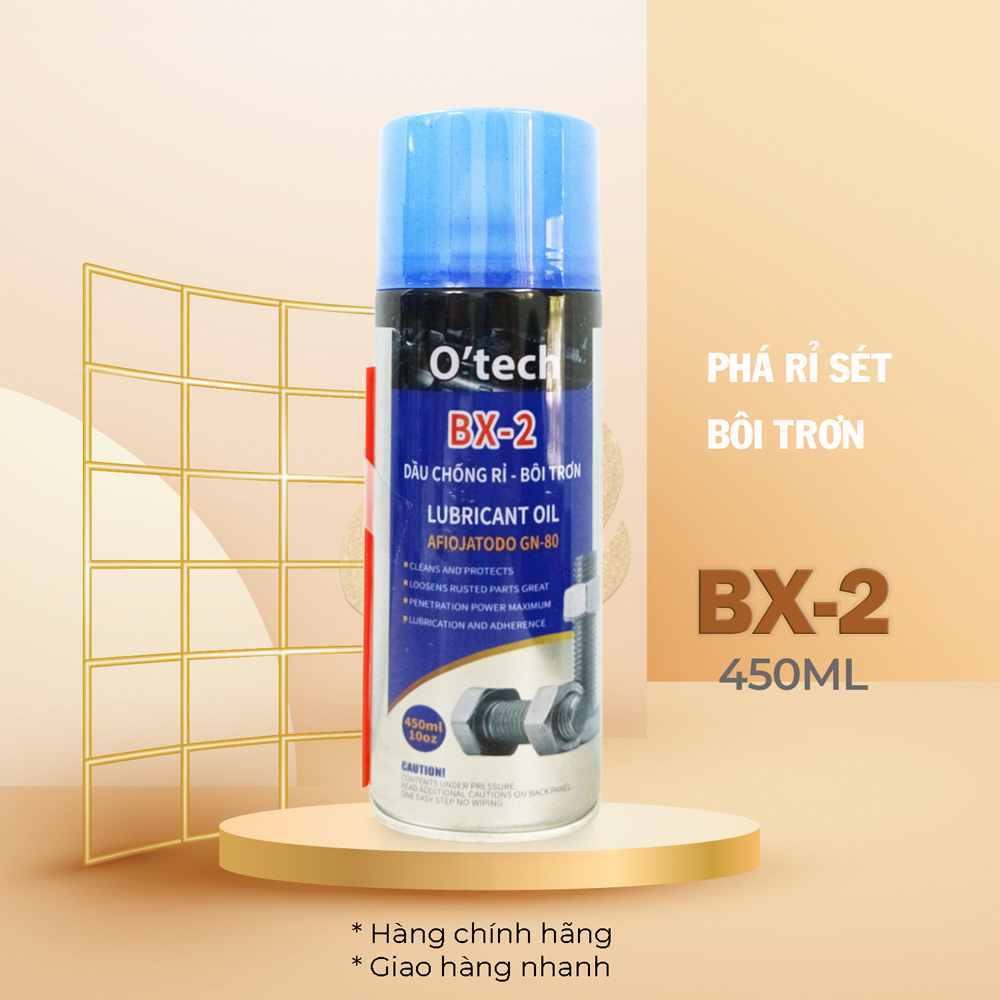 Bình xịt Otech BX-2 Dầu Chống Rỉ Sét - Bôi Trơn đa năng (450ml) Lubricant Oil