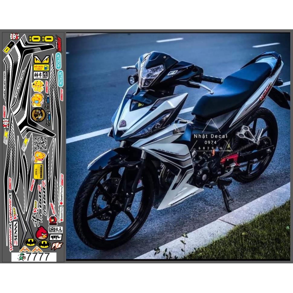 tem rs150 xe winner v1 màu trắng [TEM XE WINNER V1 RS150 GIÁ RẺ] 👉chế tem theo yêu cầu giá rẻ.