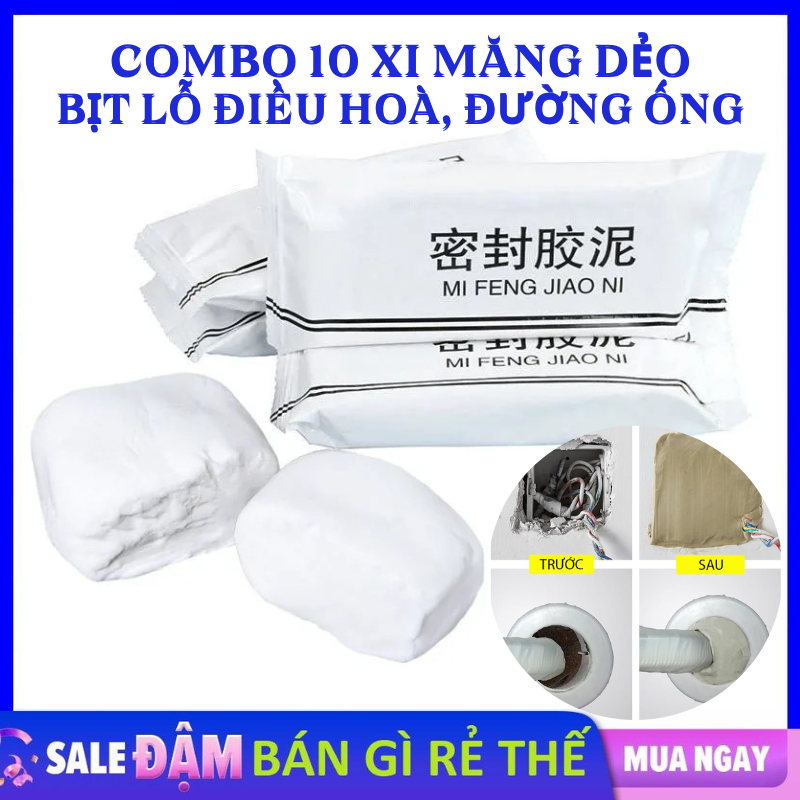 COMBO 10 Xi Măng Dẻo Bịt Lỗ Điều Hoà Đường Ống Nước  Keo Xi Măng Dẻo Bịt Tường Đất Sét Tự Khô Bịt Lỗ