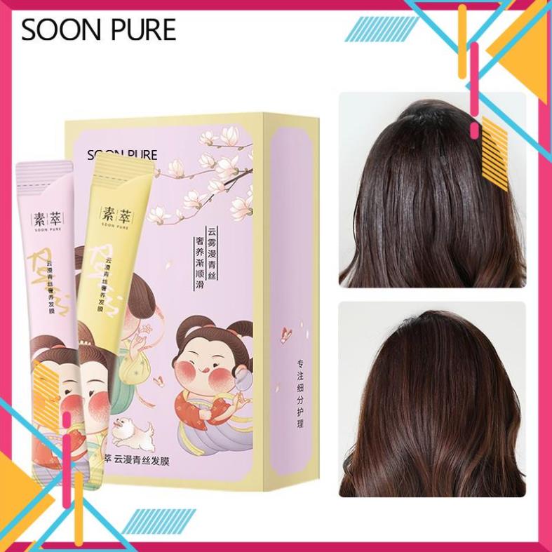 Set 10 Mặt Nạ Chăm Sóc Tóc Soon Pure Nuôi Dưỡng Và Phục Hồi Tóc 10G