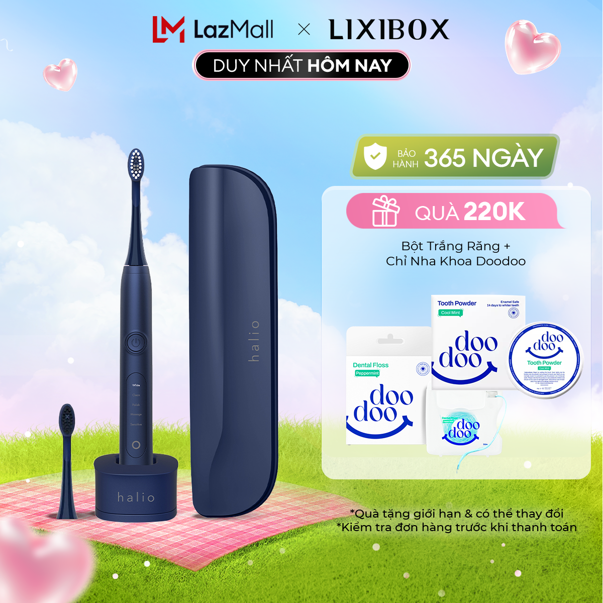 Bàn Chải Điện Làm Trắng Răng Halio Sonic Whitening Electric Toothbrush PRO Limited Edition - Midnigh
