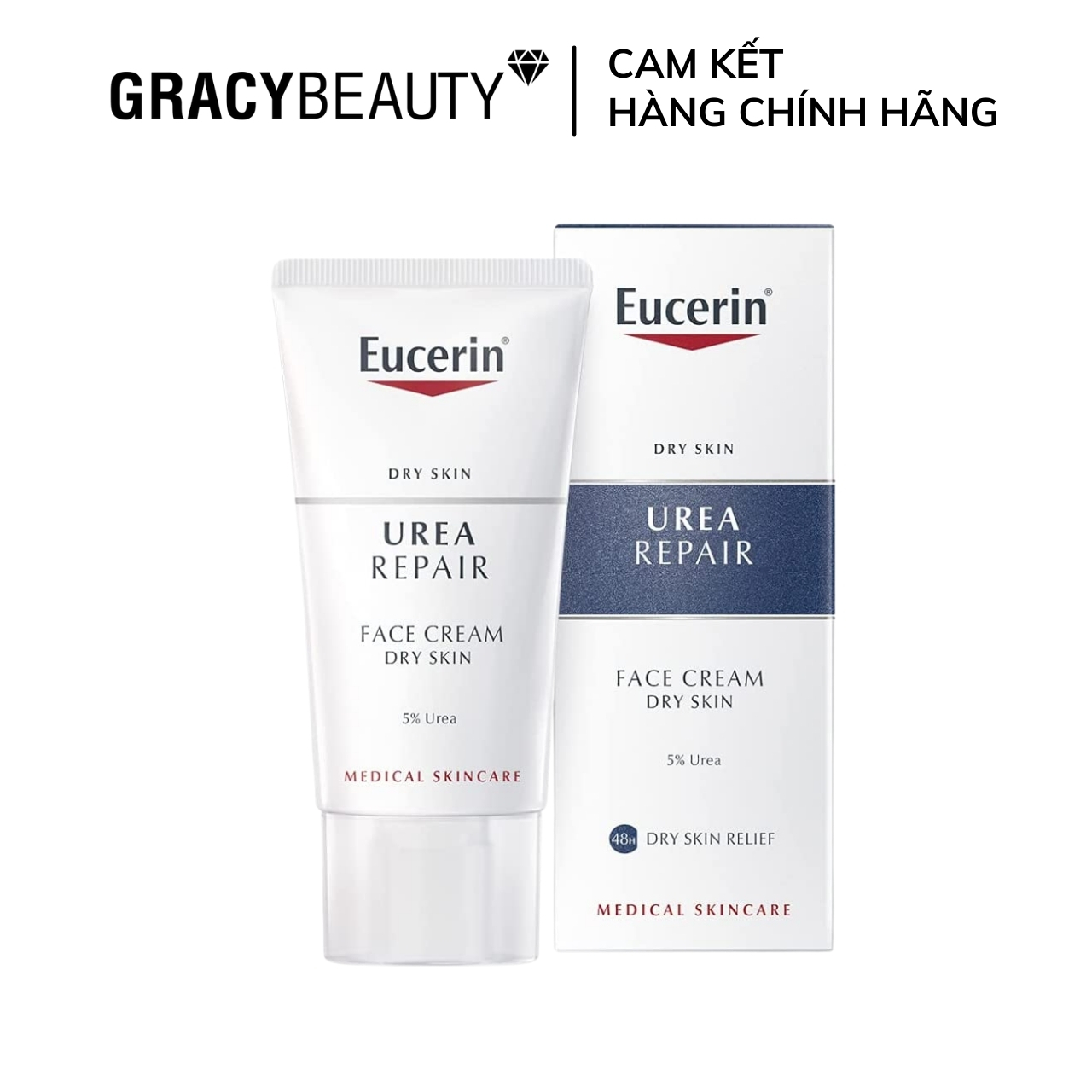 Kem Dưỡng Phục Hồi Eucerin Dry Skin Face Cream Urea Repair 5% 50Ml