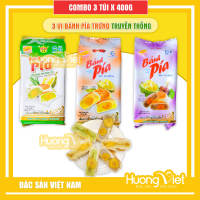 Combo 3 gói 3 vị bánh pía truyền thống 1 trứng Tân Huê Viên bánh pía Sóc Trăng