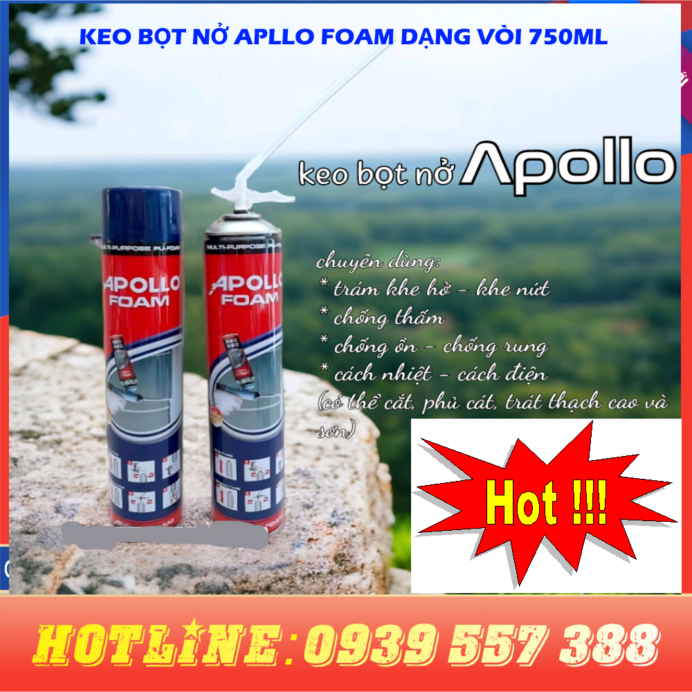 KEO BỌT NỞ CHỐNG THẤM APOLLO FOAM 750ml DẠNG VÒI