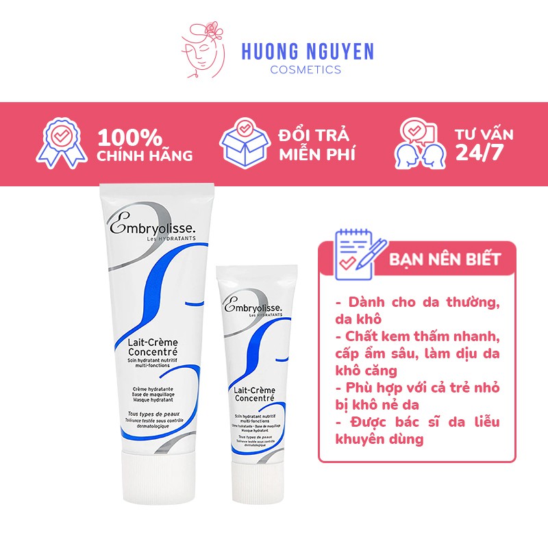 Kem Dưỡng & Phục Hồi Da Embryolisse Lait - Creme Concentre