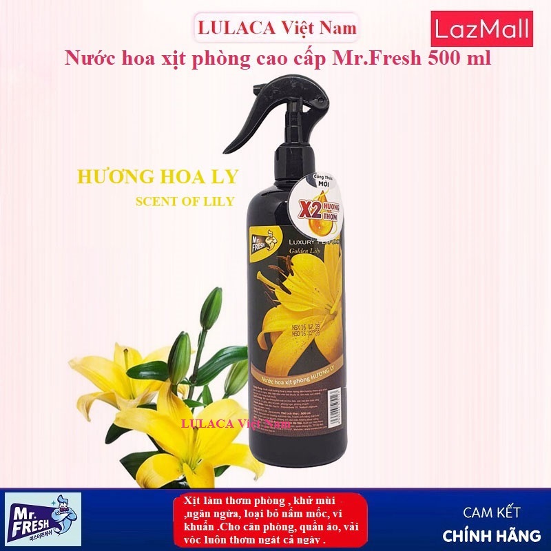 Nước hoa xịt thơm phòng Mr.Fresh 500ml cao cấp