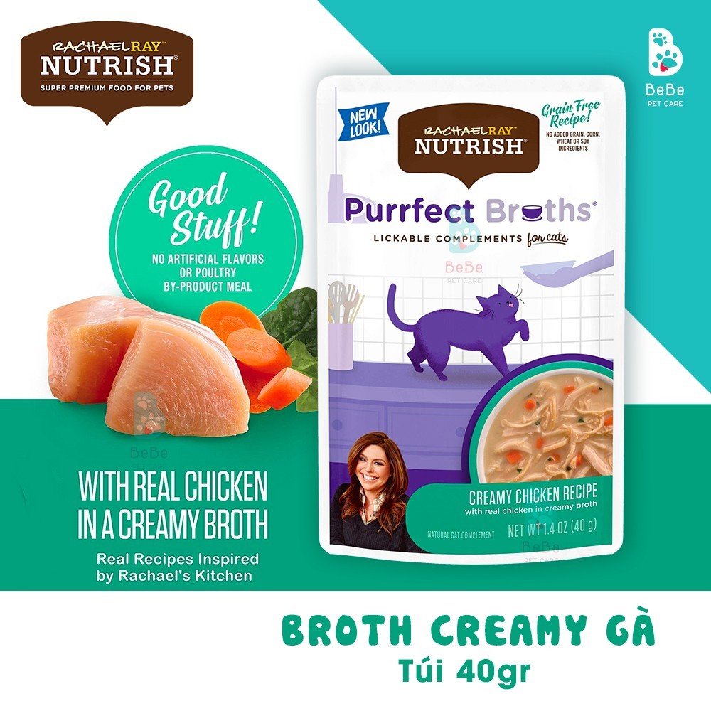 Pate RACHAEL RAY Nutrish Purrfect Broths Nhiều Vị Thơm Ngon Khó Cưỡng Cho Mèo - Nhập Khẩu Từ Mỹ