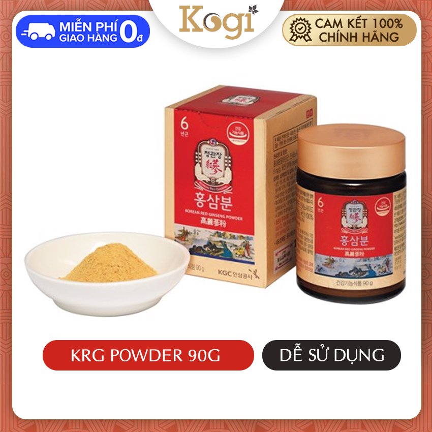 [CHÍNH HÃNG]Bột hồng sâm Hàn Quốc Powder 90g KGC Cheong Kwan Jang Kogi Ginseng - Tăng đề kháng cho tăng khả năng hoạt động não làm đẹp da giảm stress căng thẳng và mệt mỏi giúp máu lưu thông điều hòa huyết áp cho cơ thể