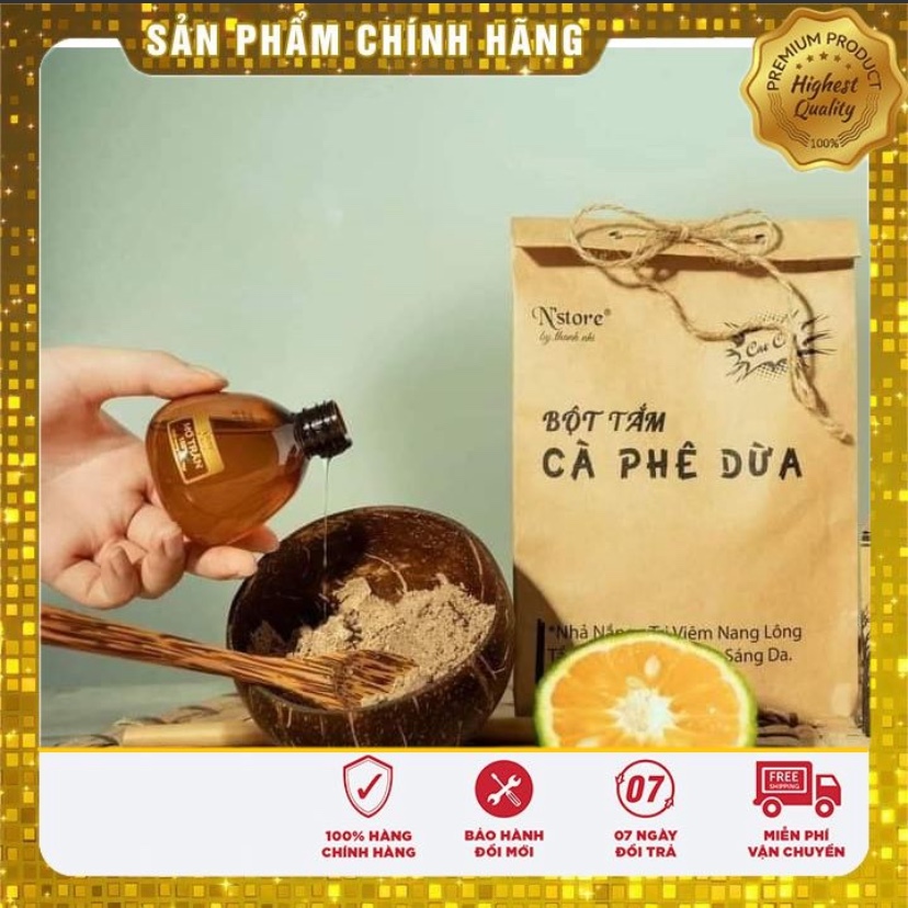 Bột Tắm Cà Phê Dừa 100% Thiên Nhiên( Tặng Kèm 1 Mặt Nạ) ( Dùng Cho Cả Mẹ Bầu)