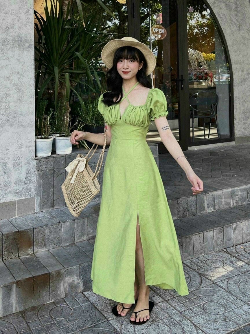 Sét đầm maxi đi biển xanh bơ mặc được nhiều kiểu - Maxi ngọc lan - Đầm, váy  nữ | ThờiTrangNữ.vn