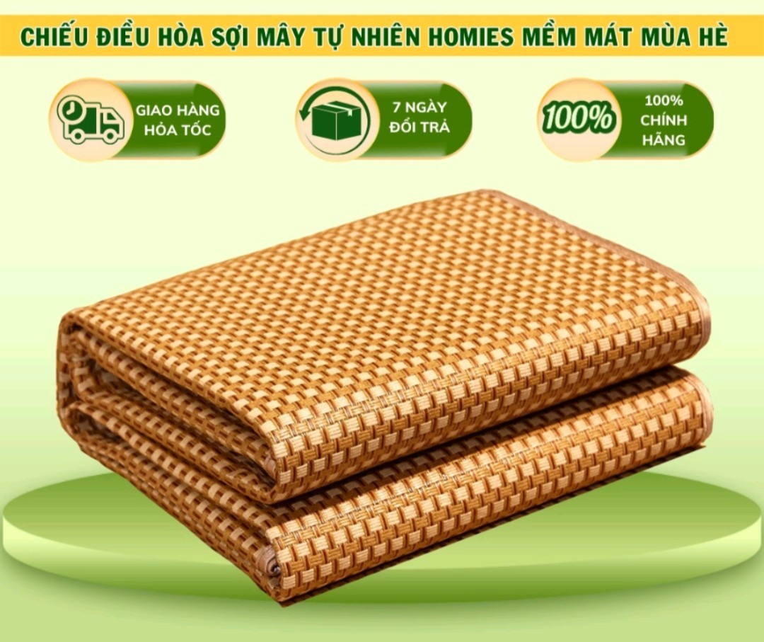 🔥GIẢM SỐC🔥Chiếu Mây 3D Chiếu Điều Hòa Mây Đan Bản Dày Chất Mây Tự Nhiên Thoáng Mát_Nemtot Bedding