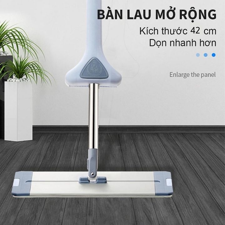 Cây lau nhà tự vắt CAO CẤP bản lớn 42cm hàng nhập khẩu chất lượng cao chổi lau nhà tự vắt thông minh