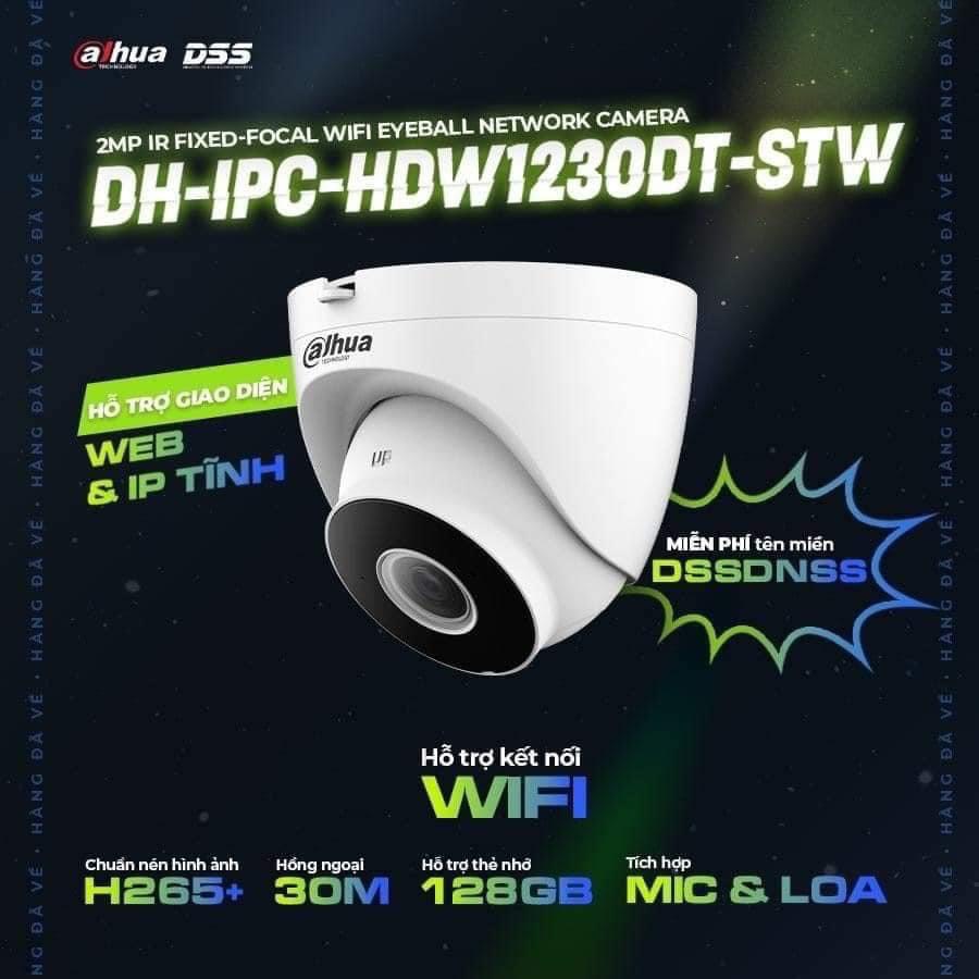 Camera IP WIFI Dahua  DH - IPC - HDW1230DT - STW 1080P 2MP - Hồng ngoại ban đêm