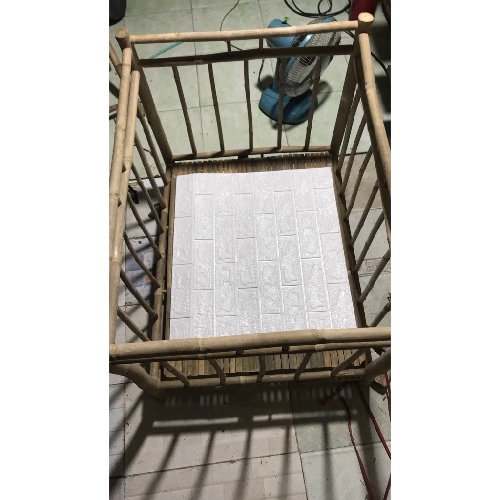 lôi tre cho bé cũi tre tập đứng tập đi quây em bé  chuồng tre  (tặng miếng xốp lót cũi)