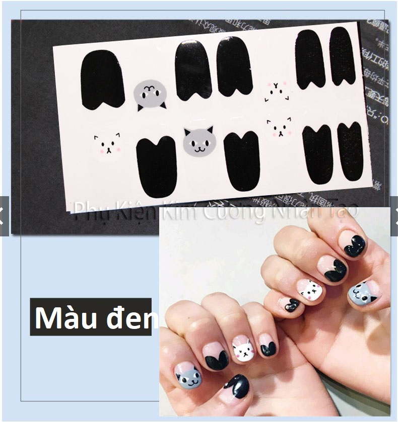 Miếng sticker dán móng tay như đi tiệm nail 3D kháng nước bền chặt - P15