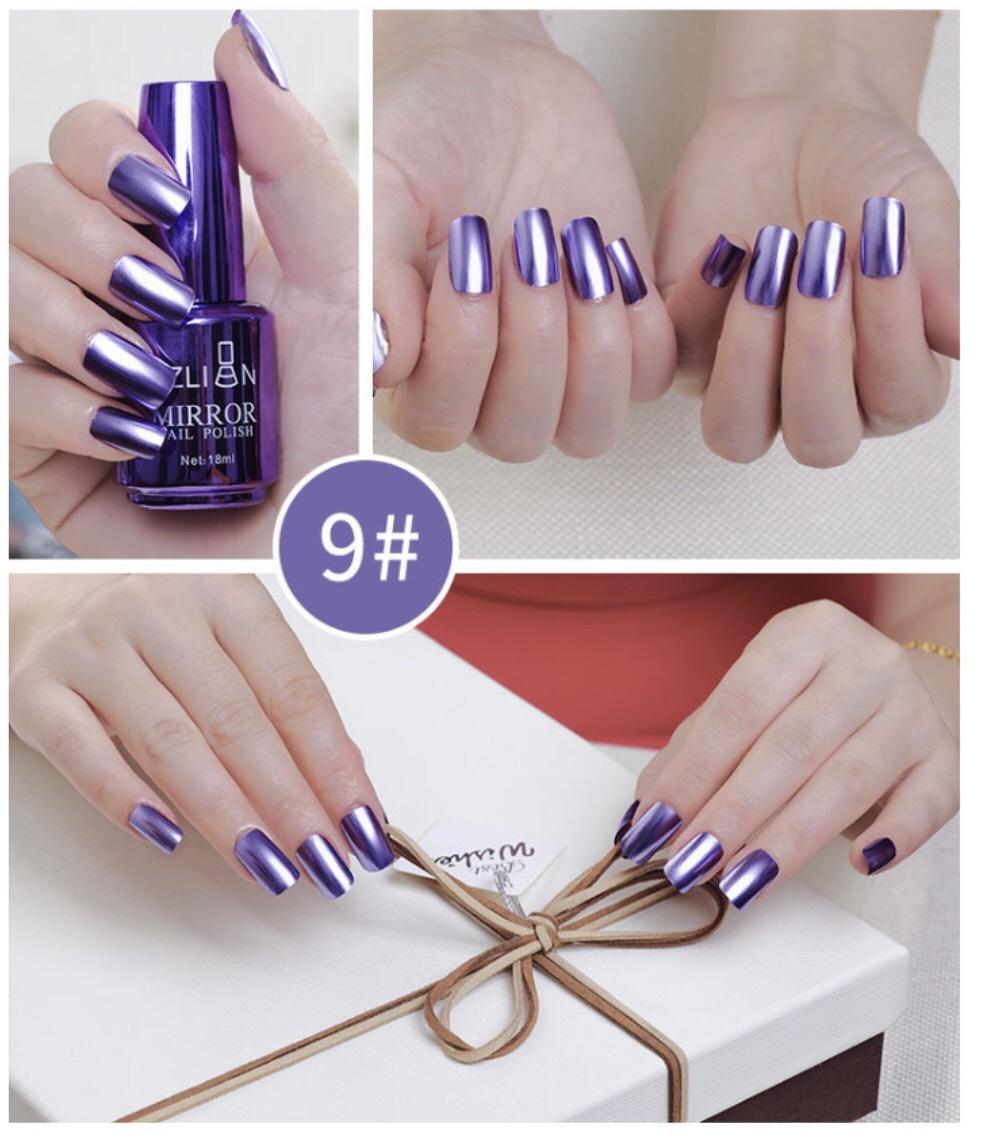 [HCM]Sơn Móng Tay Mau Khô Hiệu Ứng Ánh Kim Tráng Gương SZLIAN 18ML