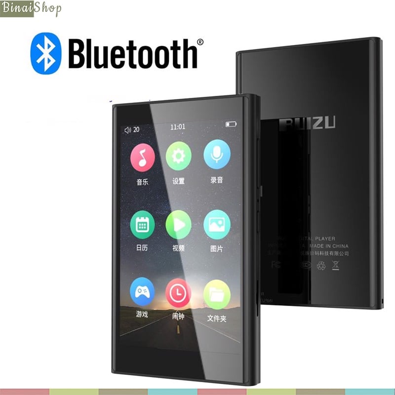 Ruizu H10 - Máy Nghe Nhạc Buetooth 5.0 Hai Chiều Màn Hình Cảm Ứng Xem Phim Full HD Có Loa Ngoài (16G