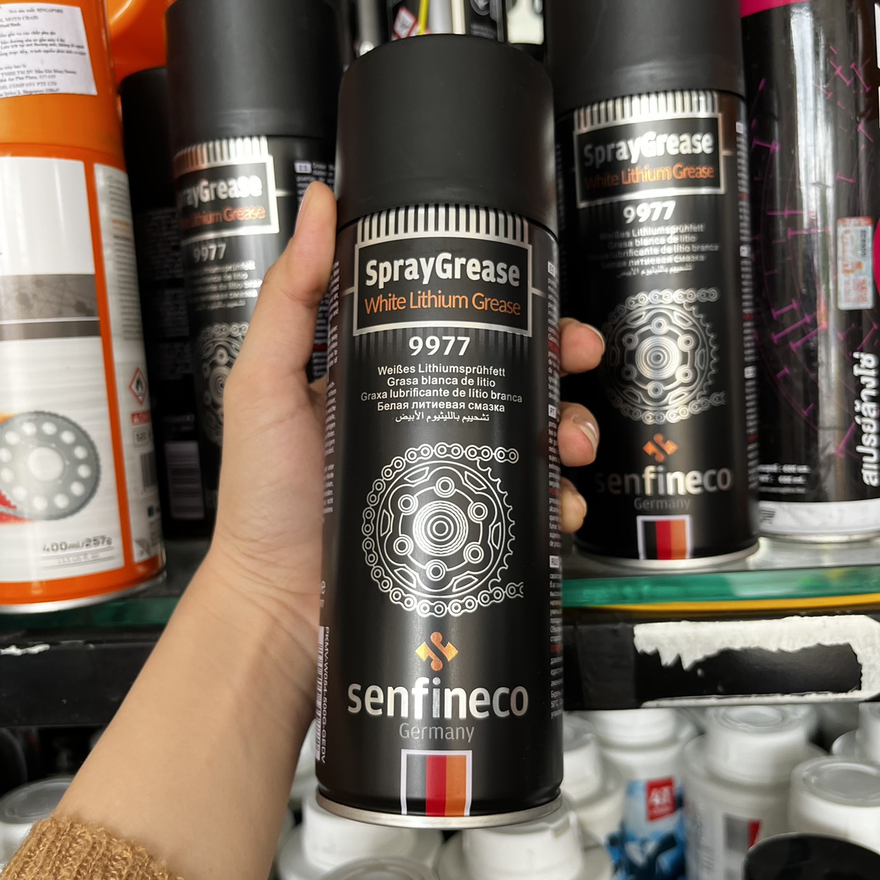 Dưỡng sên Senfineco Chain Lube Extreme 9924 9977 9941 Mỡ Bò Chống Văng Nhập Khẩu Đức