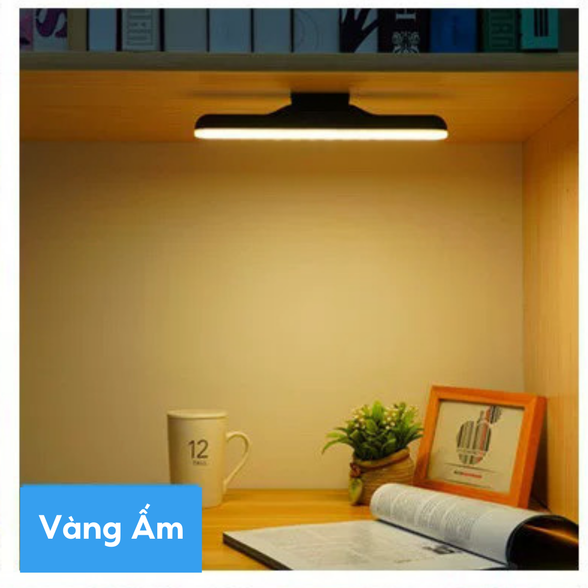 Đèn Led Dán Tường Sạc Tích Điện Đèn Đọc Sách Đèn Bàn Học Chống Cận Bàn Trang Điểm 3 Chế Độ Màu Pin 2