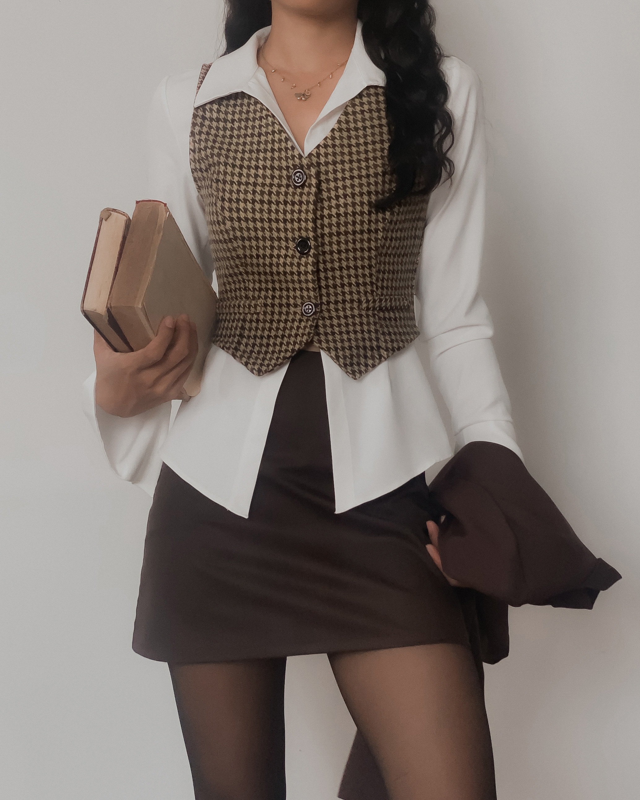 DALLA Áo gile nữ dạng vest cài khuy (GL03)