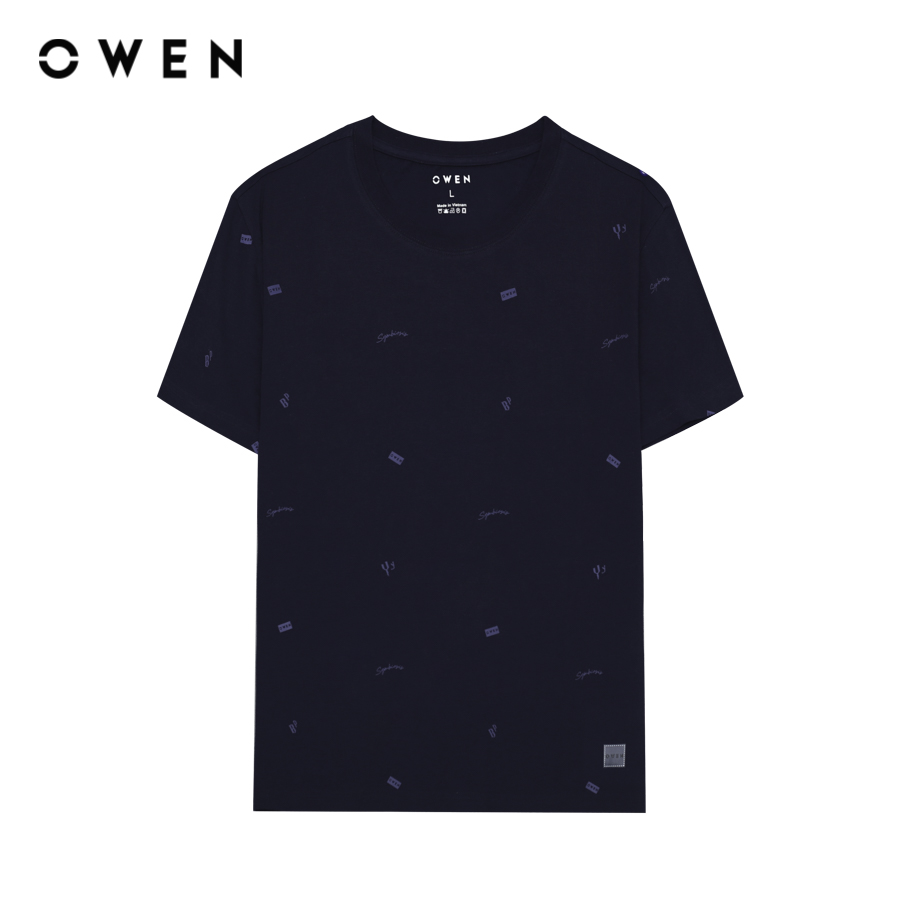 OWEN - Áo Tshirt ngắn tay Body Fit TSN233242 màu Navy chất liệu Modal