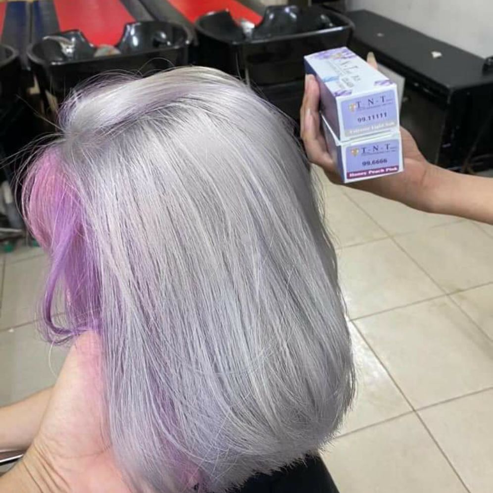 SP nhuộm cao cấp TNT plus mã màu 9911111 ( khói ghi )nền lv 10.
