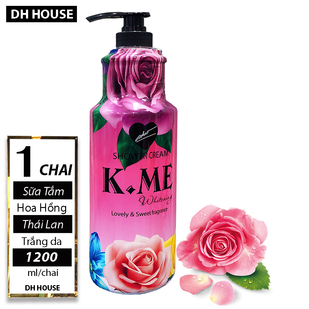 [Hcm][ Chuẩn Thái Lan Sáng Da Mịn Da ]Chai (1200Ml) Sữa Tắm Trắng Hương Hoa Hồng K.me Thái Lan (Date: 36 Tháng)