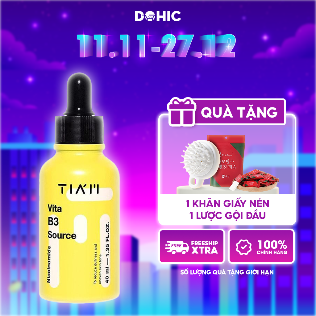 Serum Tiam Dưỡng Sáng Niacinamide 10% + Arbutin 2% Tiam Vita B3 Source Dưỡng Ẩm Trắng Da & Ngăn Ngừa