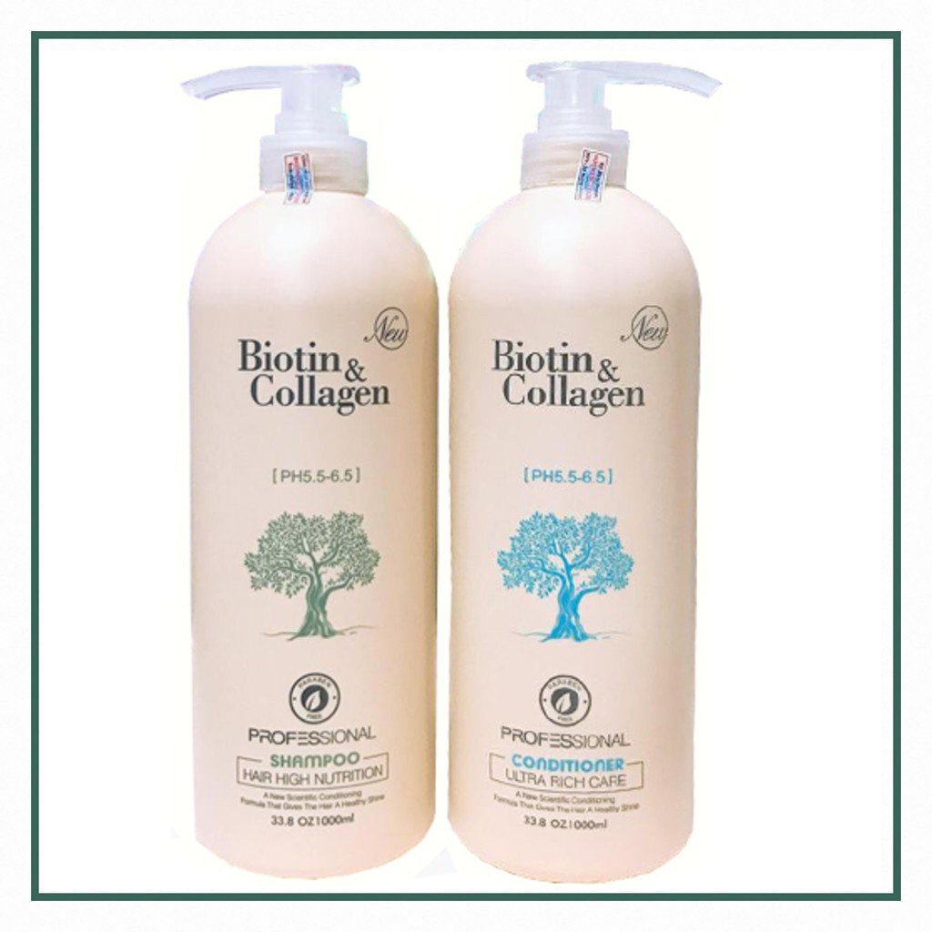 Cặp dầu gội xả Biotin collagen (Dung tích mỗi chai 1000 ml)