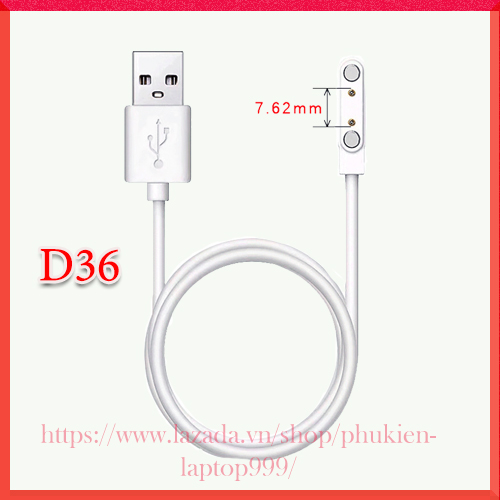 Dây cáp sạc thay thế đồng hồ thông minh trẻ em D36 sạc nam châm tự hút chính hãng cáp sạc chuẩn theo